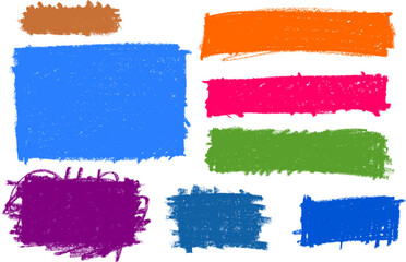 Scribble Banner Label Crayon Chalk Drawing Vector Set