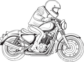 Obraz premium Motorcycle Coloring Page