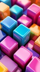 Obraz premium Geometric Cubes Arranged on a Colorful Abstract Background