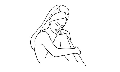 Spa salon continuous line art drawing isolated on white background. Self care and beauty. Vector illustration