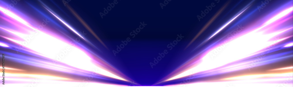 Poster ponomatic neon vector illustration in sporty style of futuristic technologies. bright glowing line o