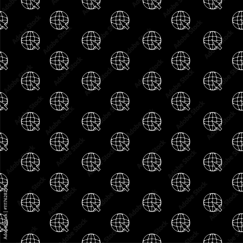 Poster go to web sign seamless pattern isolated on black background
