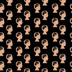 ADHD, Attention Deficit Hyperactivity Disorder concept seamless isolated on black