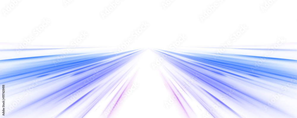 Poster digital image of light rays, striped lines on a blue light background. design element for visualizin