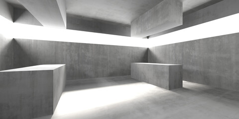 Obraz premium Minimalist industrial modern design with concrete interior for architecture inspiration. 3d render