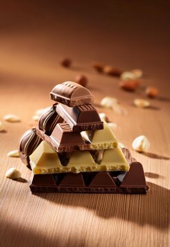 vari&eacute;t&eacute;s de chocolats dispos&eacute;s en pyramide pour les f&ecirc;tes