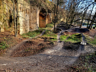 racing atrium bmx track for imported riders with undulating terrain tilted track with turns and...