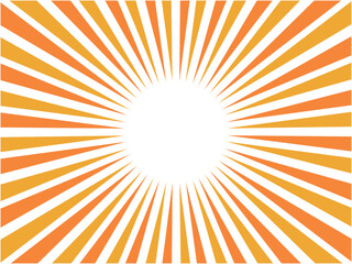 オレンジのポップな集中線背景素材