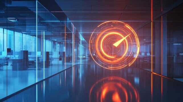 Digital target with a red arrow hitting the center. 