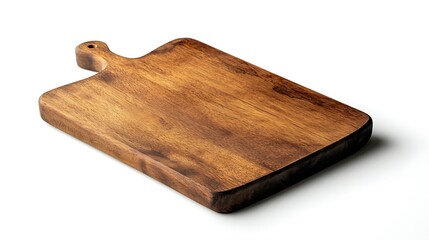 Wooden cutting board mockup isolated on white background.