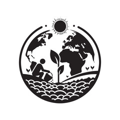  World soil day silhouette vector icon design symbol illustration