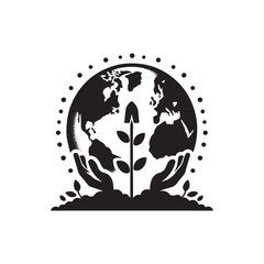  World soil day silhouette vector icon design symbol illustration