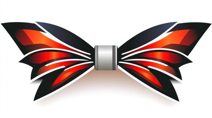 Fototapeta premium A stylish butterfly bow featuring bold red and black colors, radiating charm and creativity