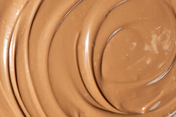 Real Melted Milk Chocolate Top View, Chocolate Texture.