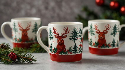 Fototapeta premium Tea Cup and Mug for Chirstmas 