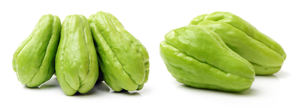 Chayote on a white background