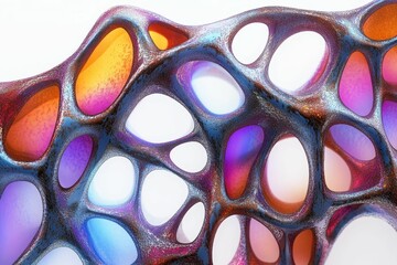 Abstract colorful porous structure, organic form.