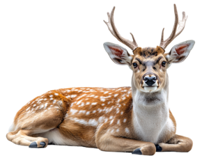 a deer lying down with antlers
