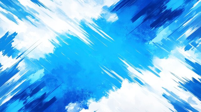 Abstract blue and white texture with dynamic brush strokes