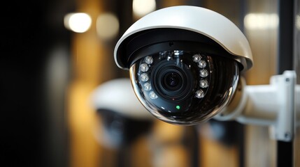 A high-tech surveillance camera stands watch, providing security in a contemporary environment