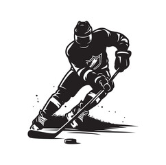 ice hockey player silhouettes  illustration vector