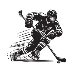 ice hockey player silhouettes  illustration vector