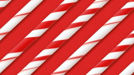 Fototapeta premium Candy Cane Pattern Background with 3D Effect