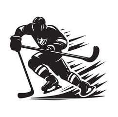 Obraz premium ice hockey player silhouettes illustration vector