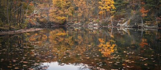 Autumn Reflection in Still Water