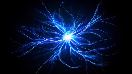 Glowing blue energy burst with dynamic light trails