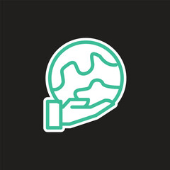 Energy & Ecology Icons_Ecology Icon environment. Hand holding Globe