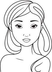Girl Face Coloring Page