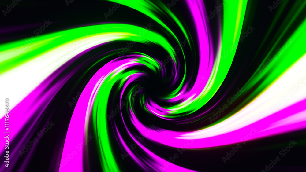 Poster abstract background of circular, colorful rotating wave. colored lines move in a spiral. neon color 