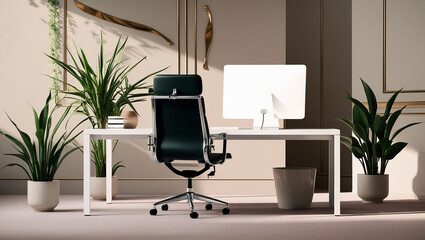 office environment, minimalistic office room , Office background