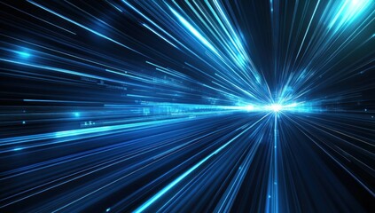 Obraz premium Hyper Speed: A Digital Light Tunnel into the Future
