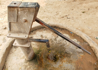 close up view of Indian village hand pump © Akhtar Ansari 