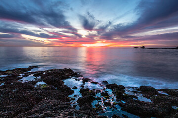 Stunning sunset over Crescent Bay in Laguna Beach