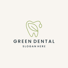 Green Dental Dentistry Orthodontic Logo Design Vector Inspiration