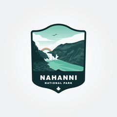 picture of waterfall in Nahanni National Park Reserve with beautiful rainbow