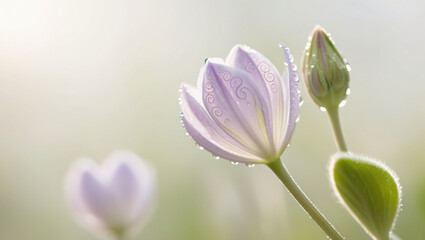 Fototapeta premium lavender flower blooming in the morning, created by generative AI