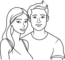 Man and Girl Coloring Page