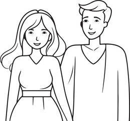 Man and Girl Coloring Page