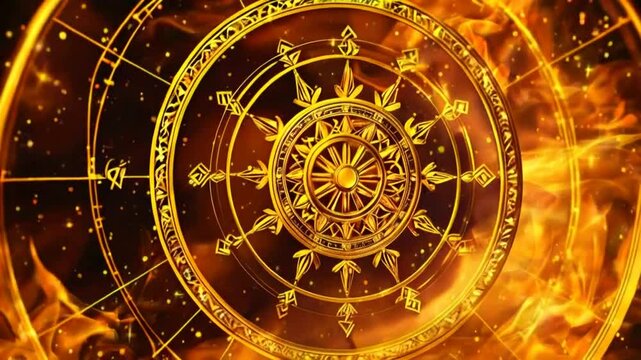 Zodiac Horoscope Signs on a spinning wheel Seamless Looping Motion Background Version 01 Golden Brown Yellow Orange
By GentyStockFootage