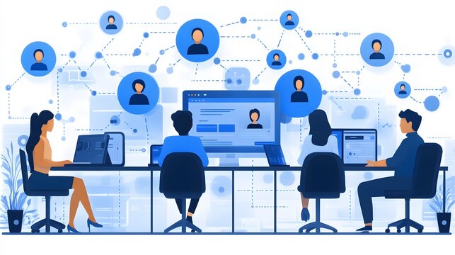 Vector illustration showing a clear and professional interview scheduling app with candidate profiles and interview time slots