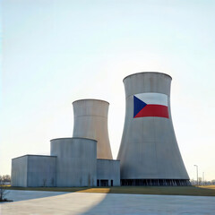 Nuclear power plant with Czech flag.