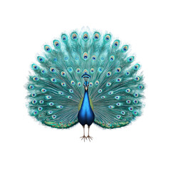 Majestic Peacock with Full Plumage Display