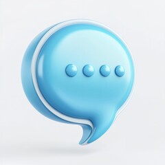 a round chat message bubble. Blue and white