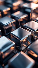 Fototapeta premium Vivid Geometric Cubes Contrasting Against a Dynamic Abstract Background