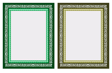Arabic or Islamic Traditional floral frame set, Indian floral ornament. Mughal floral traditional ornament with arch and motif borders.

