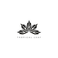 tropical leave logo vector